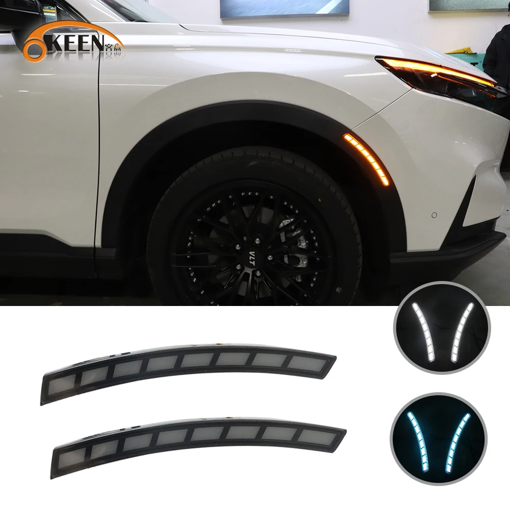 

OKEEN 2pcs LED Wheel Eyebrow Light For Honda CRV CR-V 2023 Car Side Marker Light Driving Turn Signal Warning Lamp Auto Accessory