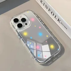 Colorful Stars Mirror Soft Clear Phone Case - Simple Design for Nova 12 SE (Clear L2604)