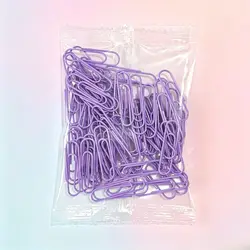 Vibrant Assorted Colored Paper Clips, 80 Pack - Reusable & Durable for Office and School Use (Lavender)