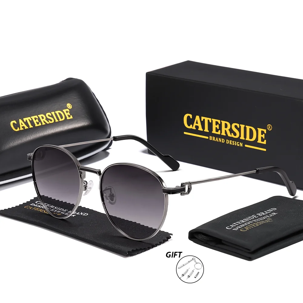 CATERSIDE Unisex runde Pilotenbrille mit individuellen runden Gläsern, verschreibungspflichtige Brillen für den Außenbereich, Myopie- und Hyperopie-Brillen – Detail 10