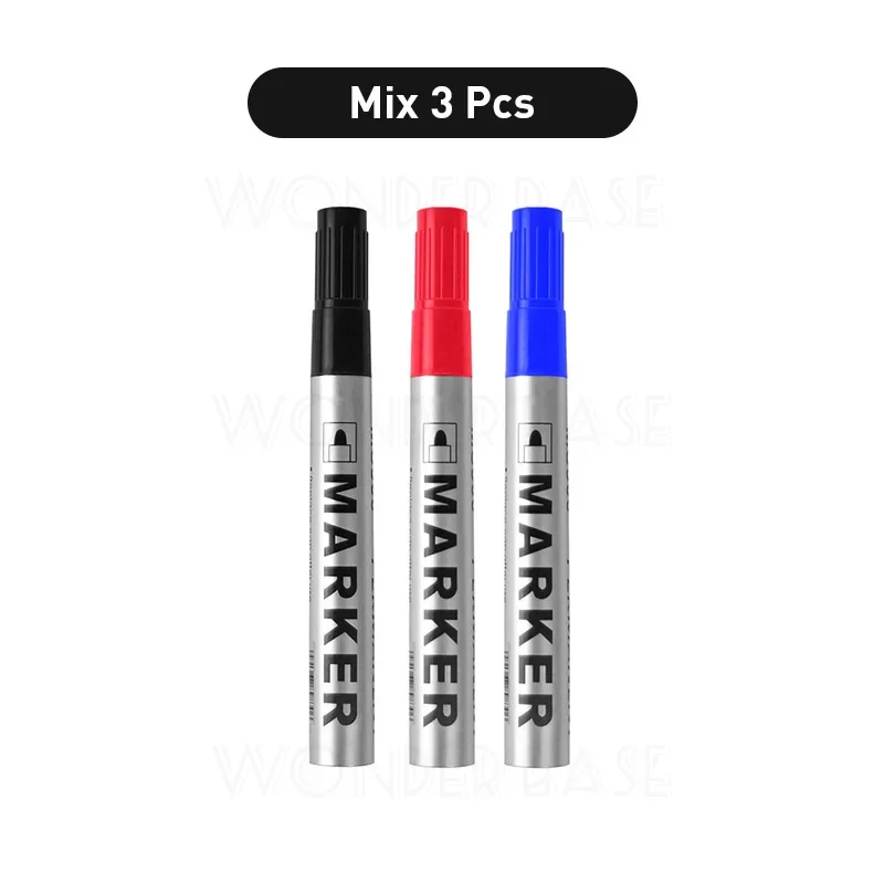 3/6/12 Unids/set Rotulador De Arte Permanente Punta Fina Impermeable Tinta De Secado Rápido Negro Azul Rojo 2mm Rotulador De Tinta A Base De Aceite - AliExprs