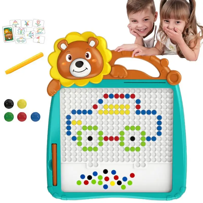 

Kids Magnetic Drawing Board Creative Magnetic Drawing Pad With Colorful Beads Montessori Magnetic Dots Board For Kids