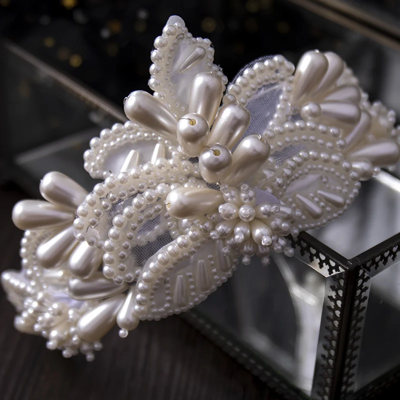 Whitney Wedding Collection Ivory Bridal Wedding Pearls Crown bijoux de tete mariage аксессуары для волос