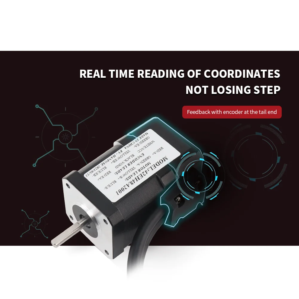 폐쇄 루프 스테퍼 모터 NEMA17 42EH48A2001 2.5A 2.25V 실시간 좌표 판독, 스텝 손실 없음, 안정적인 작동