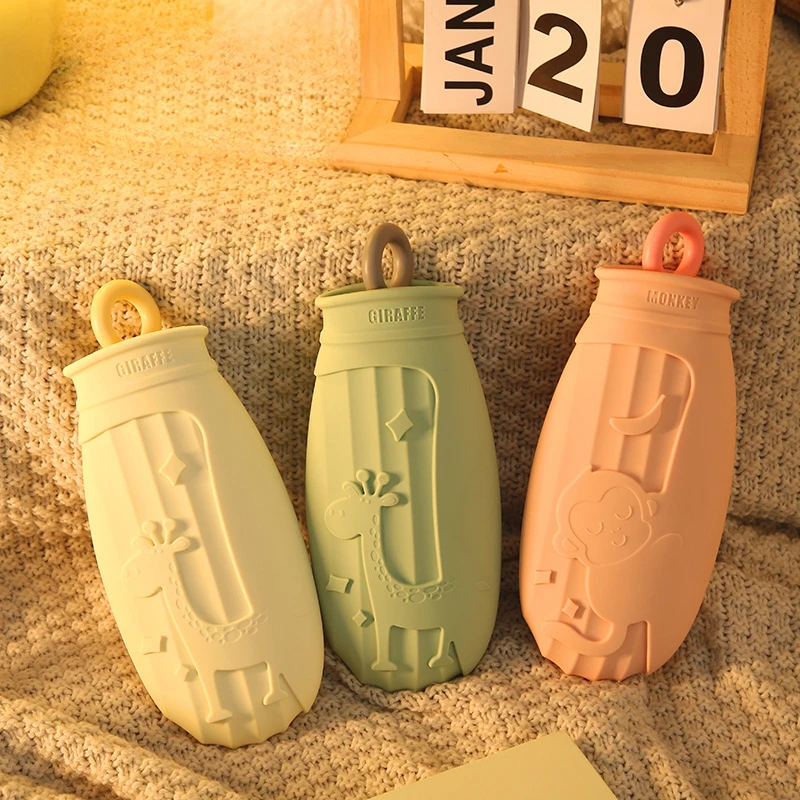 Silicone Hot Water Bottle Warm Explosion-proof Water Injection Warmer Water Bag Cold Compress Hot Compress Female Warm Hand Bag