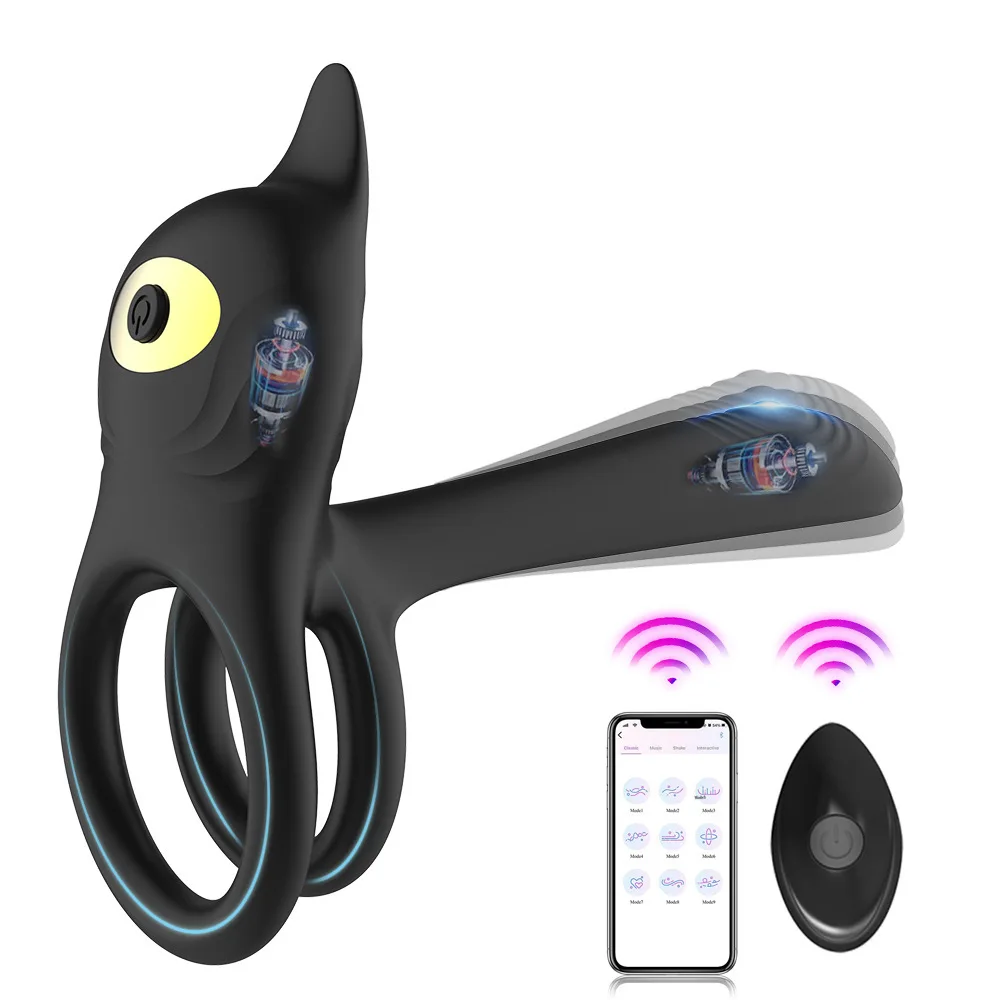 Vibrating Cock Ring Vibrator APP Control 10 Vibration Penis Ring Clitoral Stimulator Delay Ejaculation Sex Toy for Men Women