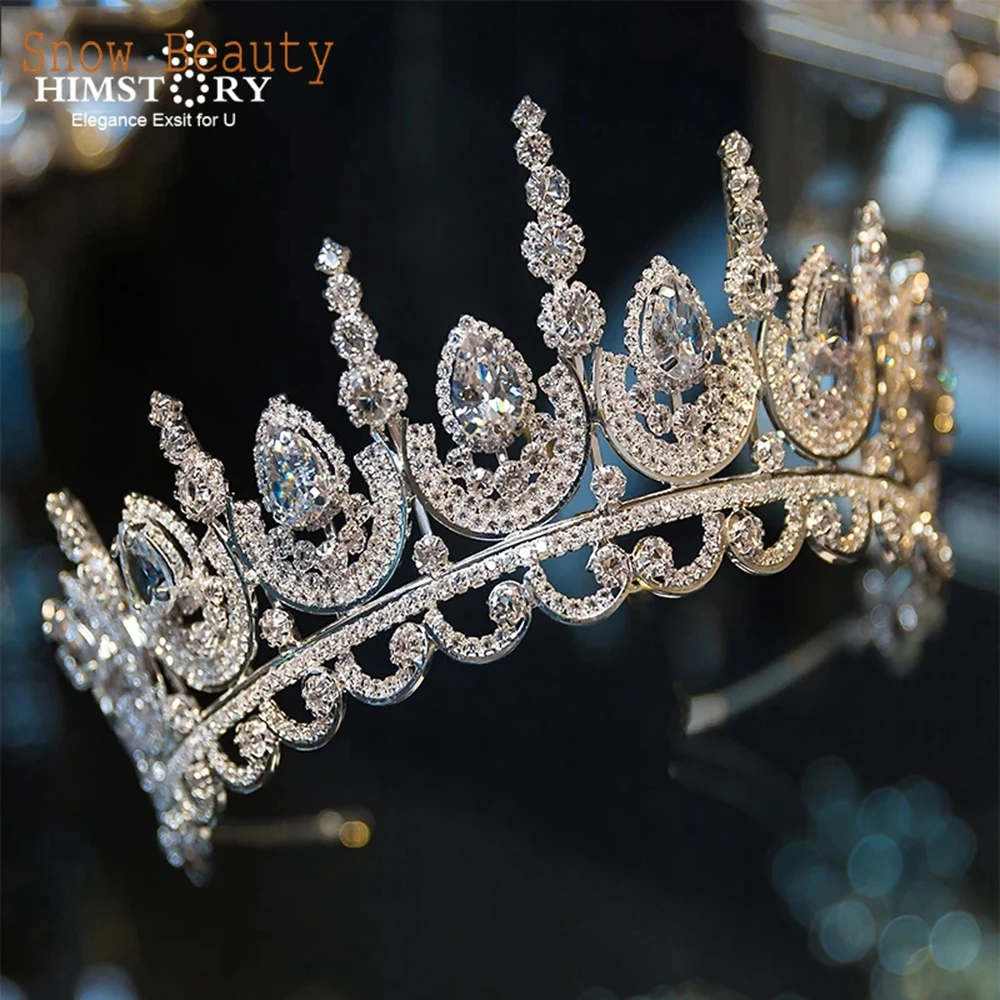 A67 Zircon Crown Bride Headwear Crystal Women Tiaras Rhinestone Wedding Headpiece Birthday Headband Pageant Hair Jewelry