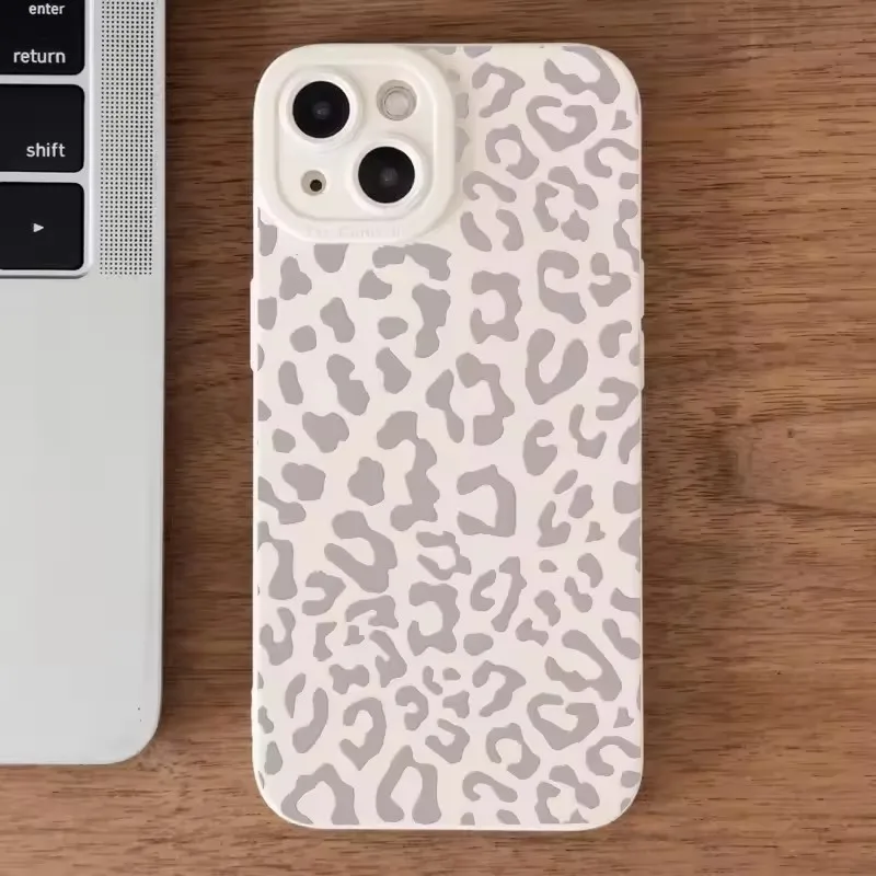 Stylish Gray Leopard Print Shockproof Phone Case