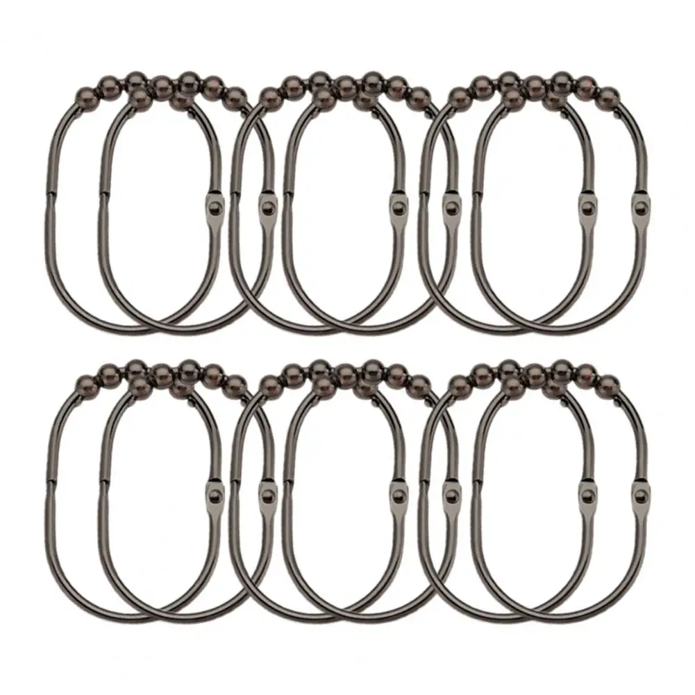 12Pcs Shower Curtain Hook Heavy Duty Stainless Steel Five Balls Universal Shower  Rod Ring Hanger Holder Bathroom Supplies - AliExpress