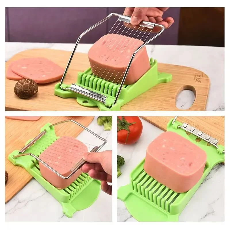 Food Slicer Stainless Steel 10 Wire Lunch Meat Slicer Multipurpose Food Slicer Lunch Meat Cutter Hams Spam Cheese Kitchen Gadgets