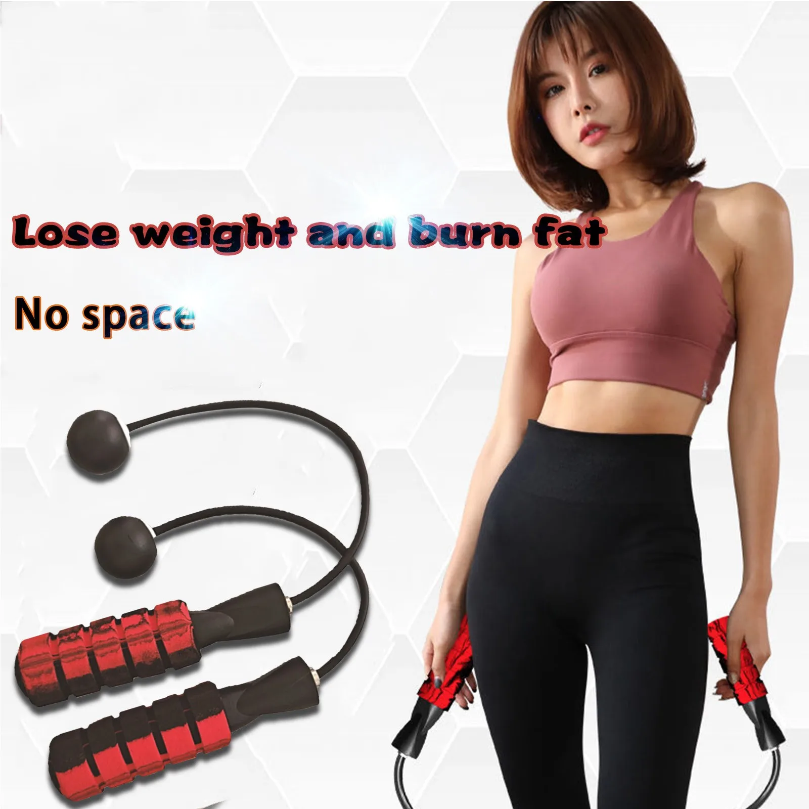 Jump Rope Ropeless Jump Rope Weighted Cordless Jump Rope Adjustable Bod Ropes Indoor Rope for Fitness Workout Updated Longer Rope