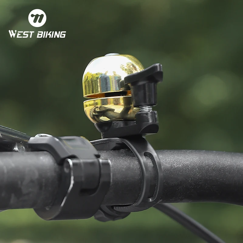 

WEST BIKING Retro Bicycle Bell Copper Material MTB Road Bike Handlebar Horn Ringtone Crisp Safety Cycling Horn Bike Accessories