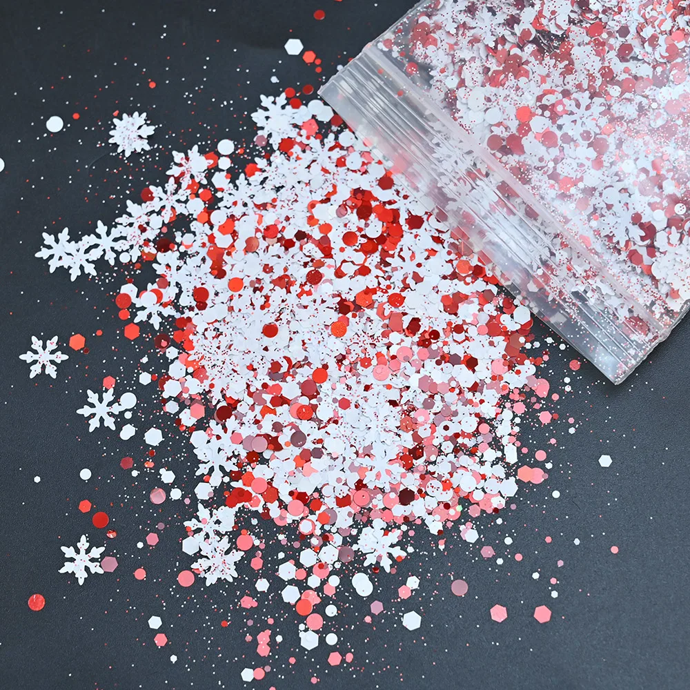 

50g/Bag Mix Christmas Nail Sequins Sparkly Snowflake Nails Sequins Irregular Nail Glitter Flakes DIY Manicure Accessories ZCH-02