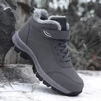 2024 Winter New Plush Men's Boots Outdoor thick soled non slip shoe Casual comfortable snow boot Fashion warm male shoes Botas