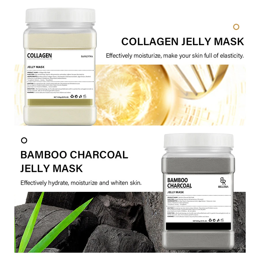 Collagen Rose Petal Crystal Jelly Mask Powder 650g Hydrating Brightening Skin Care Nourishing Moisturizing Facial Skin Care
