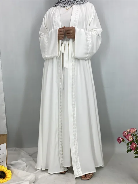S.H ARAB SHOP عباية سوداء كيمونو فاخر للنساء 2