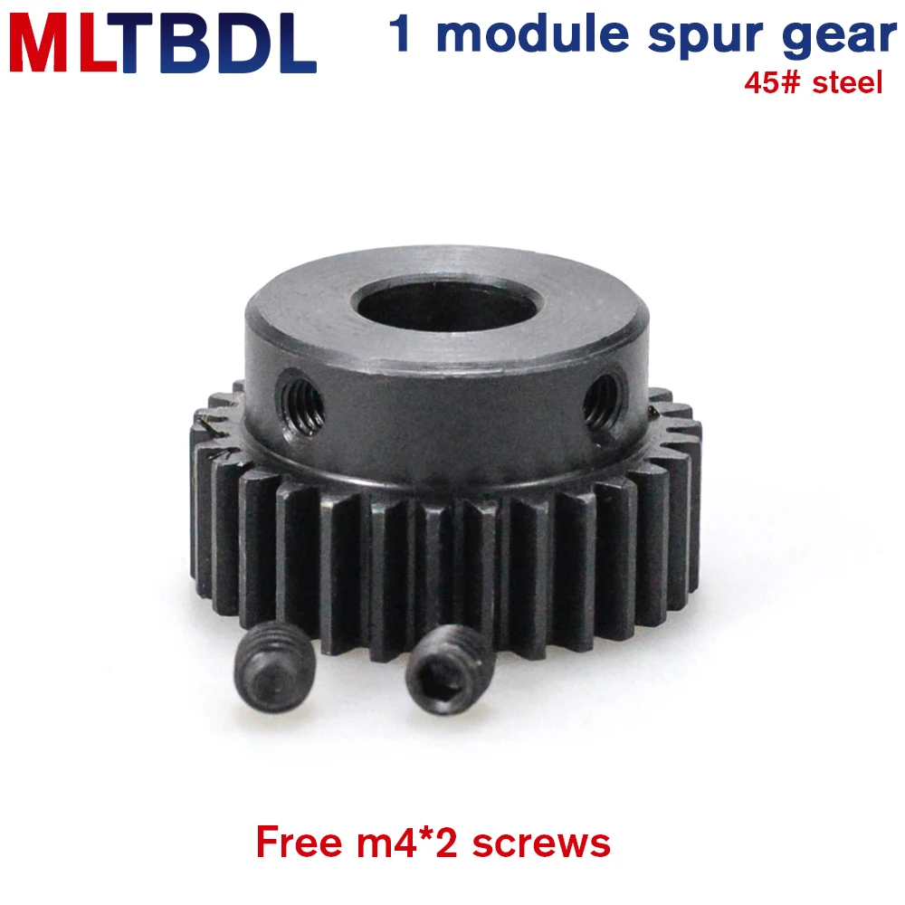 1 piece 1M20T spur gear hole 4/5/6.35/7/8/10/12/12.7 mm motor gear 45# carbon steel material high quality metal for motor