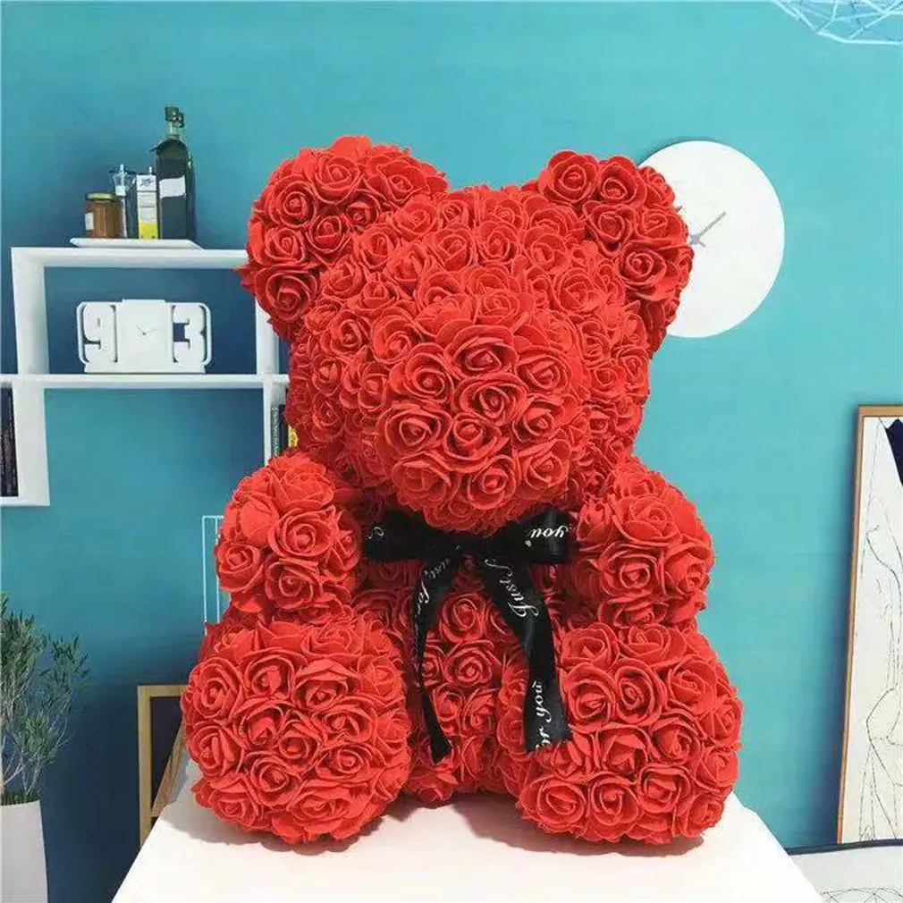 

DIY 25 cm Teddy Rose Bea Artificial PE Eternal Flower Bear Rose Valentine's Day For Girlfriend Women Wife Mother's Day Gifts