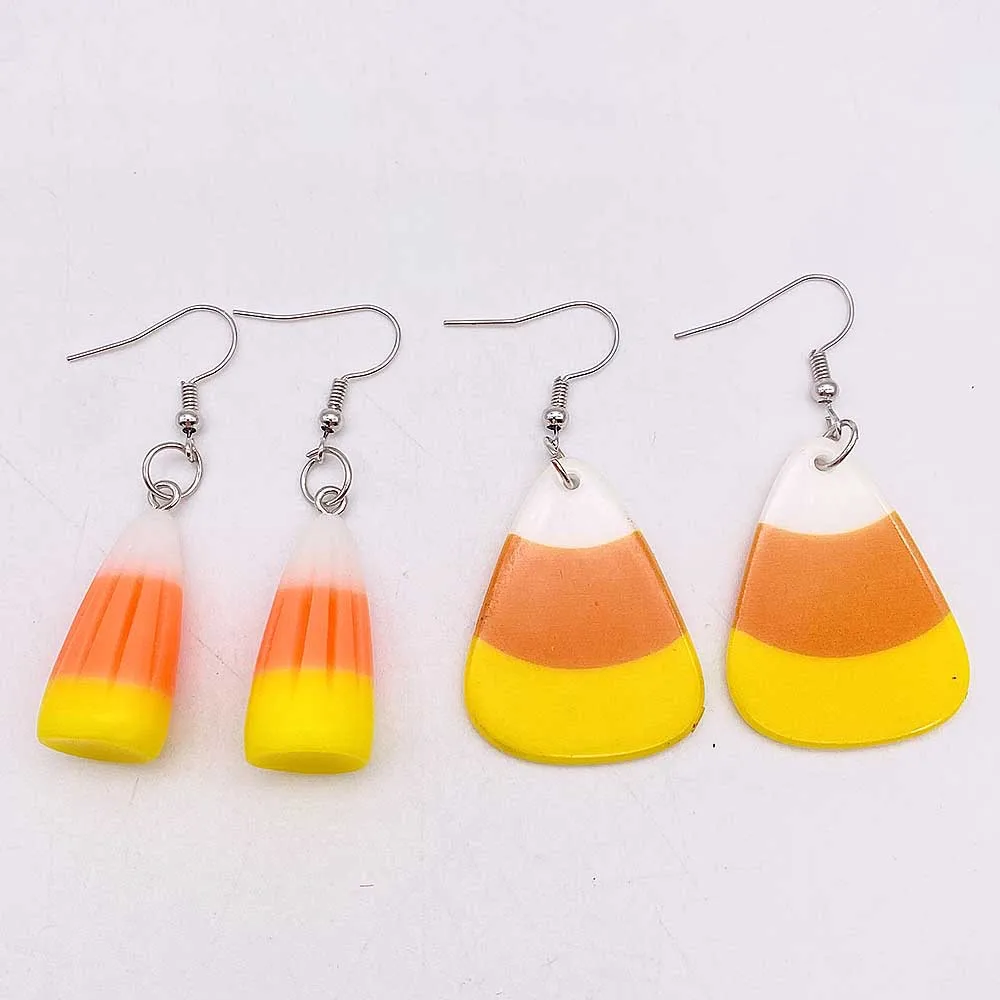

New Halloween Earring Jewelry 3D Halloween Corn Sugar Acrylic Earrings for Women Girl Thanksgiving Birthday Gifts