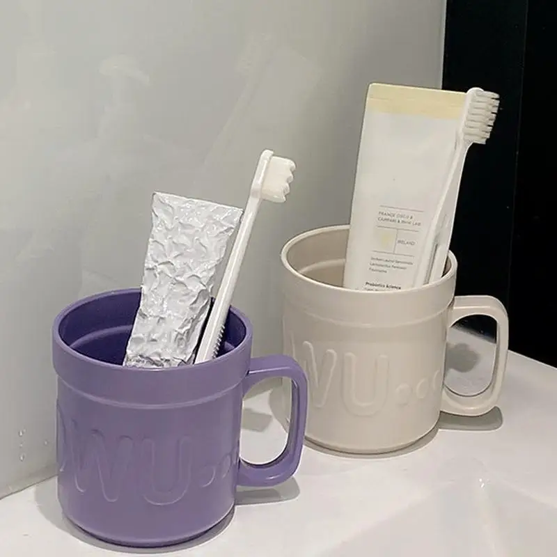 Toothbrush Holder Cup 400ml Bathroom Tumbler with Frosted Texture Home Organizing Supplies for Toothpastes Toothbrushes images - 6