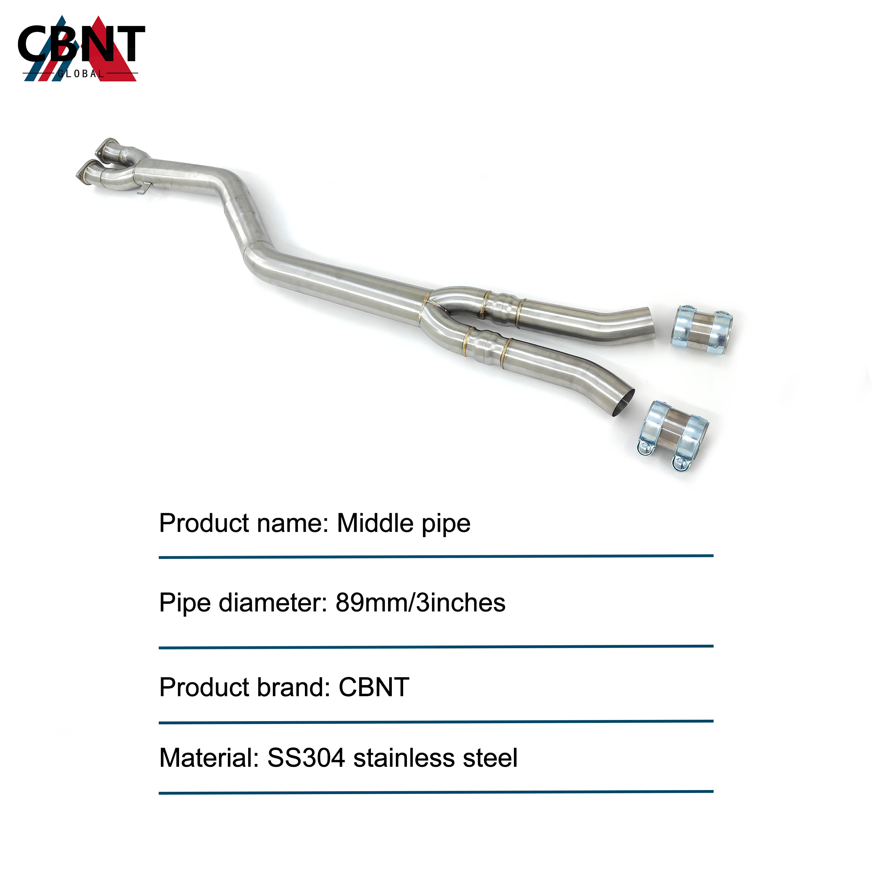 CBNT Exhaust-pipe System for BMW X3M F97 X4M F98 3.0T Midpipe 89mm/3.5inches SS304 Stainless Steel High Performance Middle Pipe