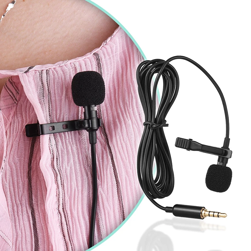 Portable Mini Lavalier Microphone Condenser Clip-on Lapel Mic Wired 3.5mm USB Microphones For Mobile Phone Laptop PC DSLR Camera
