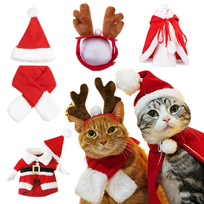 christmas dog clothes Cute cat Dog Hat Costume Headwear Santa Claus pet cloth Christmas Decoration dog accessories