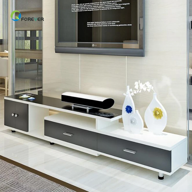 New Tempered Glass TV Table Simple Fashion TV Cabinet With Drawer