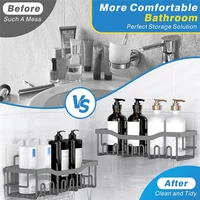 Lot de 5 Étagères Murales Inox Antirouille – Installation Sans Perçage pour Salle de Bain et Cuisine 4