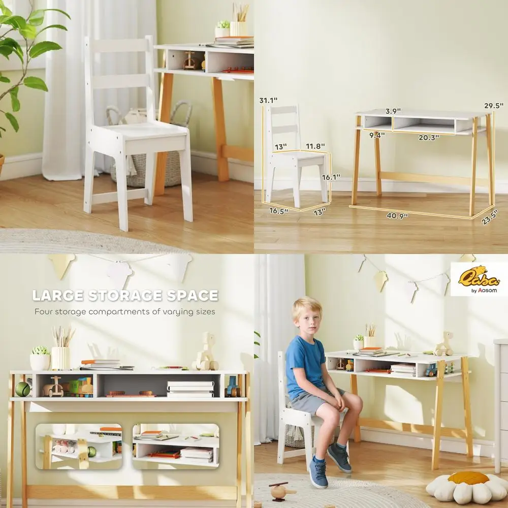19823-c014d7.jpg Children's Study Desk and Chair Set for Ages 3-12, Storage-Friendly, Ideal for Homework and Computer Use in Home or School