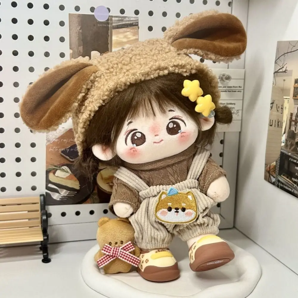 Onesuit 20cm Cotton Doll Clothes Head Cover Plush Doll Winter Outfit Dress Lovely Doll Dress Up Set 20cm Cotton Doll