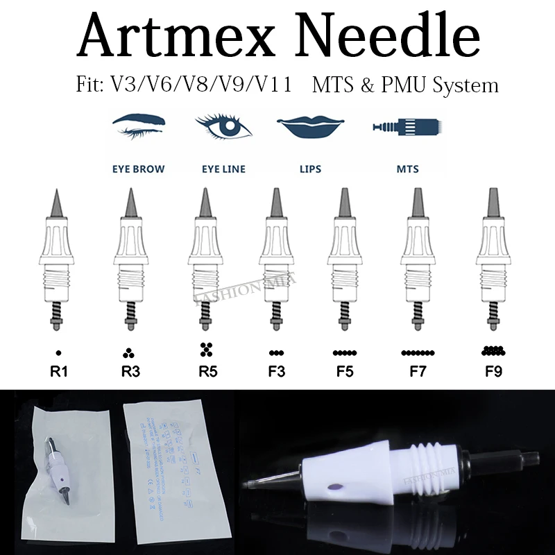 

Artmex Cartridge Needles Nano Tattoo Needles Microneedle L1/R3/R5/F3/F5/F7/F9 MTS Therapy for Screw Artmex V8 V6 V3 V1 Machine