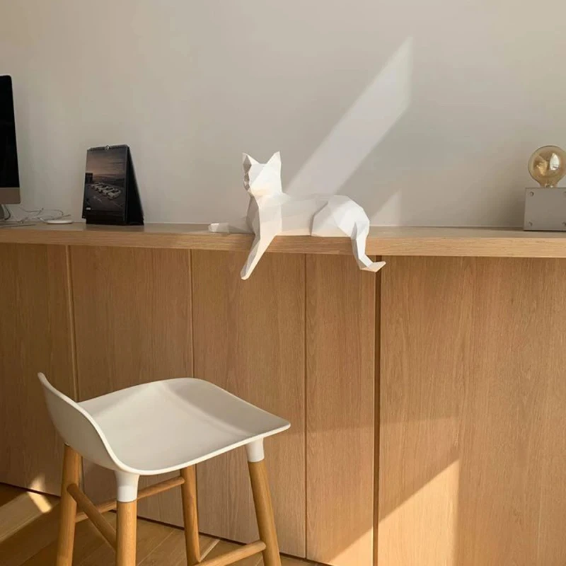 3D Paper Mold Cat Model Folding Paper Work Party DIY Craft Home Decor Desk Floor Decoration Figurines Miniatures Creative Toys