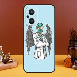 Cartoon Medical Theme Phone Case - Cute Doctor and Nurse Design Cover for OPPO Reno4 Z 5G (NNN5321)