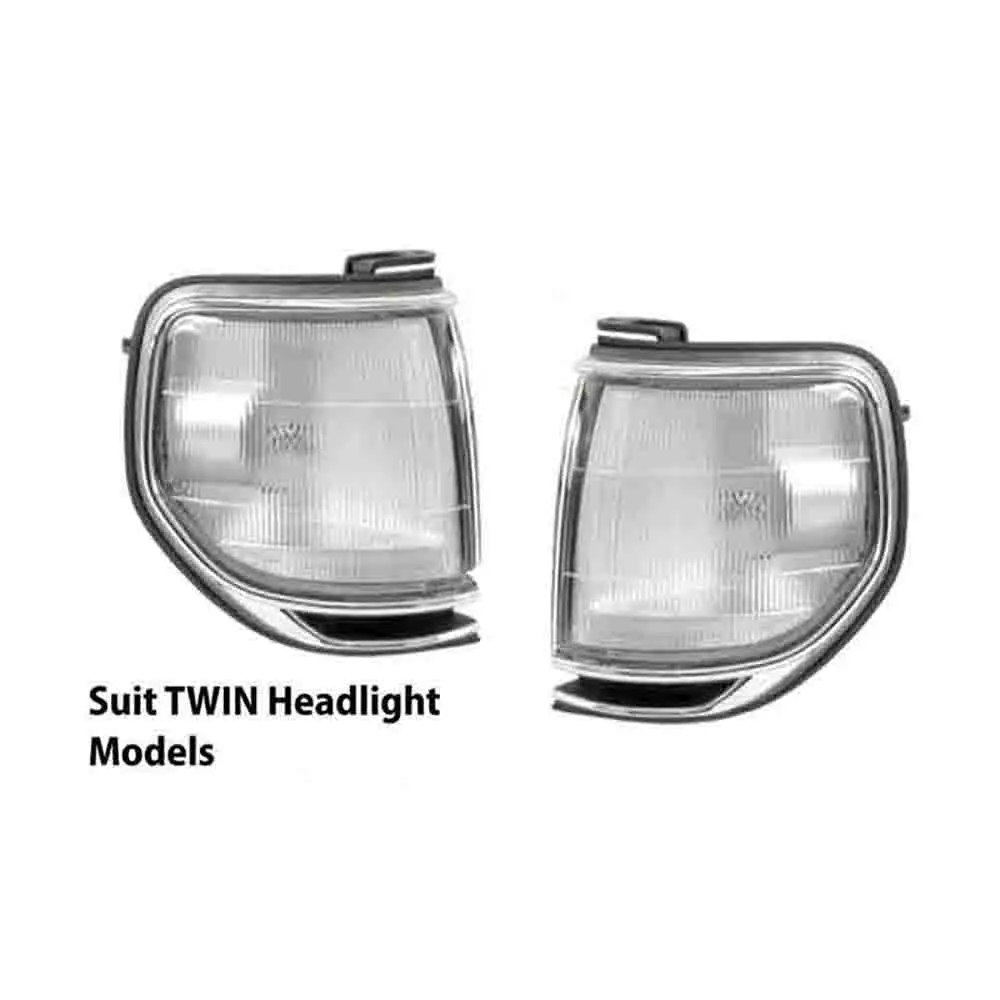 Coppia Di Luci Per Parco Ad Angolo Anteriore Per Toyota Landcruiser Serie 80 Twin Light Chrome 2 Pezzi