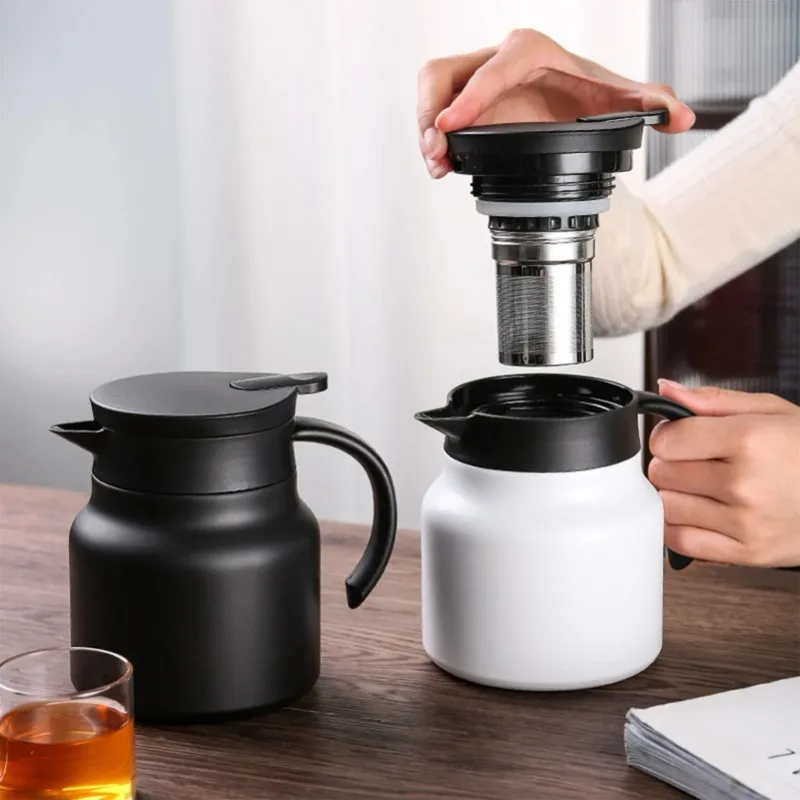 304 Stainless Steel Rustproof Tea Pot for Coffee Tea Milk Beverage Thermal Insulation With Tea Filter