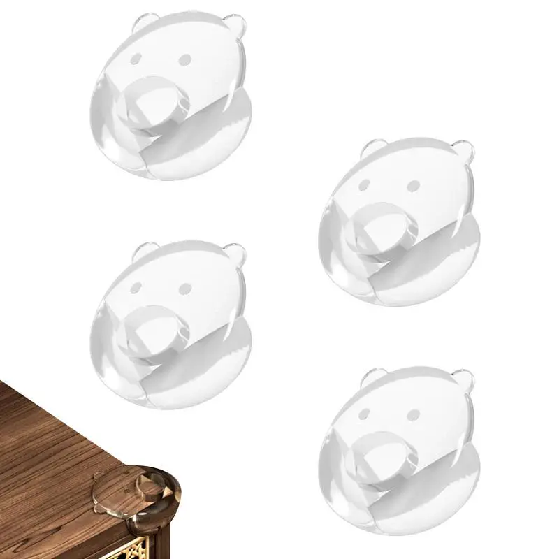 

4Pcs Table Corner Protector Clear Kids Proof Bumpers anti collision soft rubber Transparent Furniture Corner Covers Panda Guards