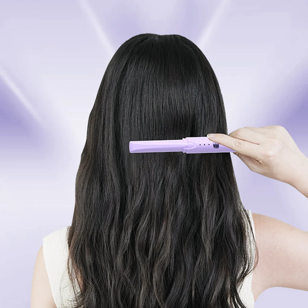 Anti-Scald Cordless Hair Straightener Brush Electric USB Rechargeable Hair Straightener Brush Comb for Home Travel