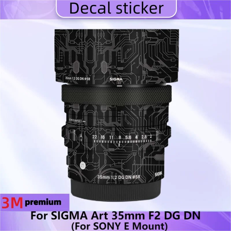 Per Sigma Art 35Mm F2 Dg Dn Per Sony E Mount Lens Sticker Decalcomania Protettiva Per La Pelle Pellicola In Vinile Pellicola Protettiva Antigraffio