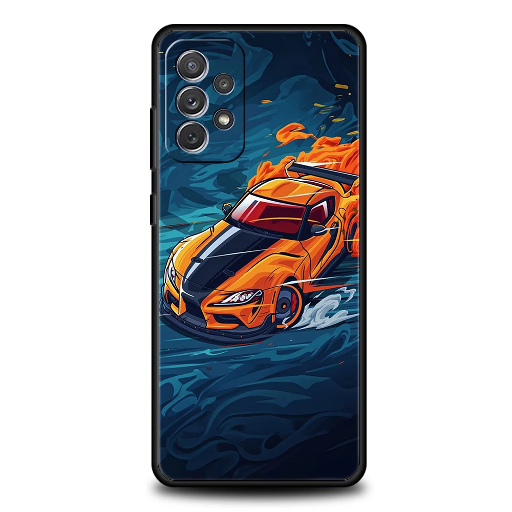Drift Sports Car Design Silicone Phone Case