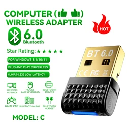 Enhanced USB Bluetooth Adapter with Advanced Connectivity (BT6.0 Model B)