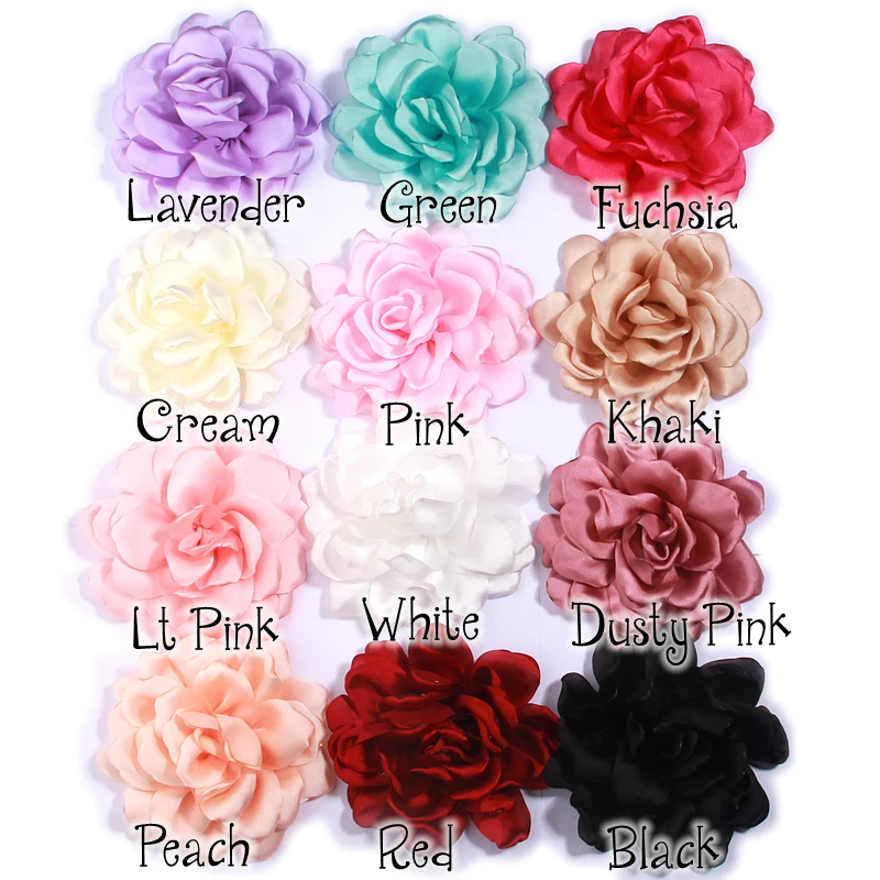 Artificial Flowers Artificial Flower 5Pcs 12cm 4.6" Satin Burned Edge Fabric Artificial Flowers for Wedding Dress Decoration Lace Multilayer Making Accessories Silk