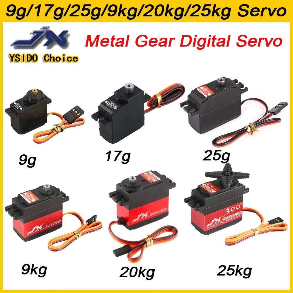 Servomoteur RC 9g 17g 25g 6Kg 9Kg 20Kg 25Kg pour Drone Avion Voiture