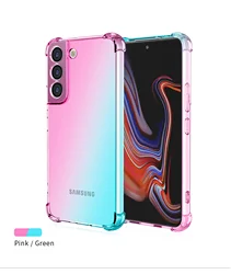 Gradient TPU Four Corners Protective Phone Case for Samsung  M13 5G (Pink Green)