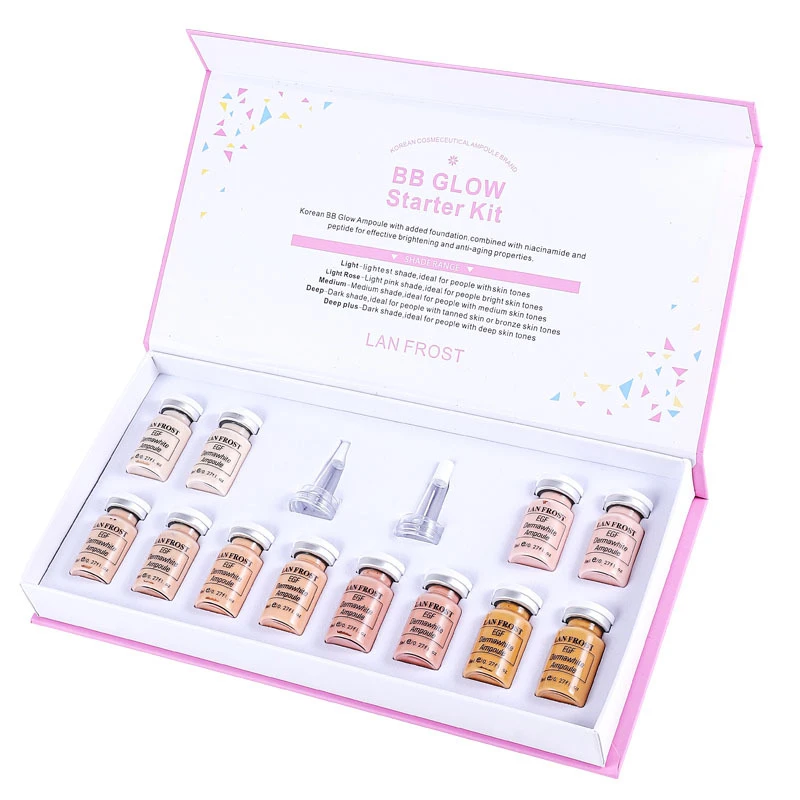 8ml BB Cream Starter Kit Glow Ampoule Brightening Liquid Foundation Cream for Skin Care Treatment