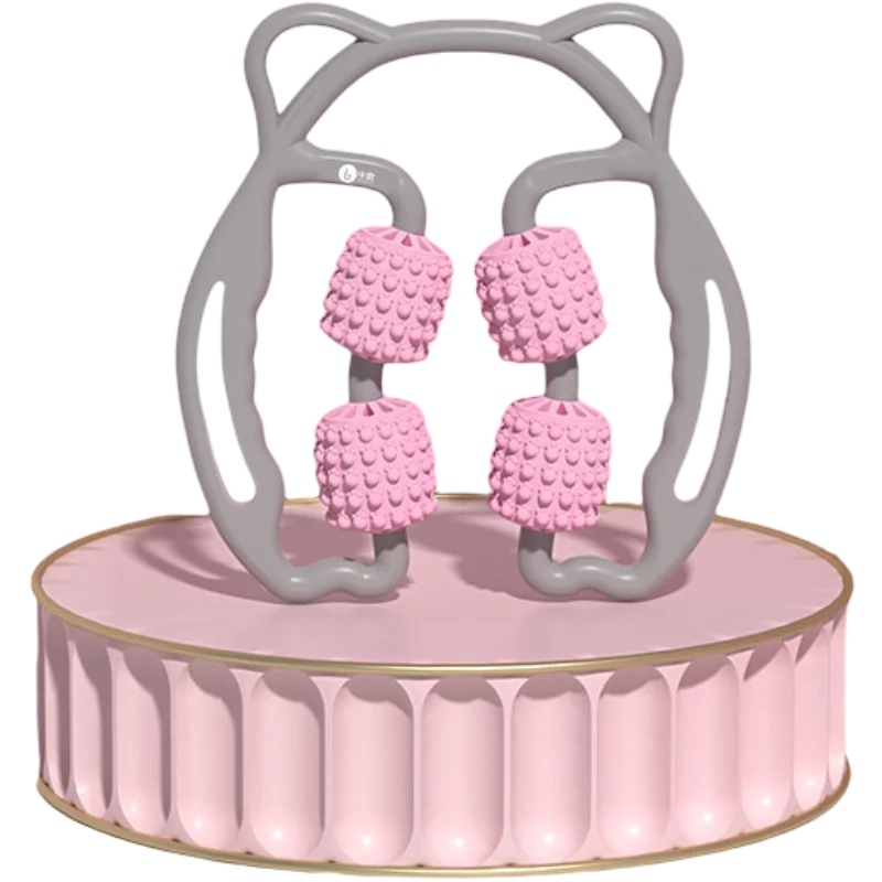 

Круглый массажер для ног для фитнеса и красоты, массажер для ног для расслабления шеи и мышц, четырехколесный массажер для ног