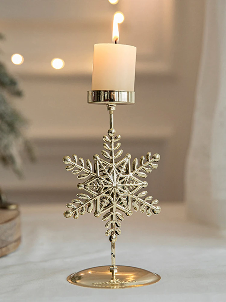 Christmas Golden Wrought Iron Candlestick Star Elk Decoration