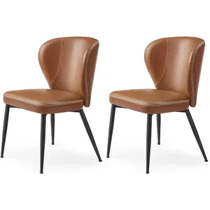 VASAGLE EKHO Collection - Dining Chairs Set of 2, Upholstered Kitchen Chairs, Comfortable Seat, Synthetic Leather with Stitching