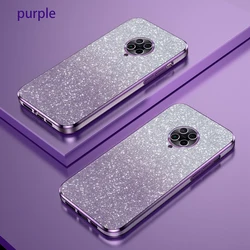 Luxurious Gradient Glitter Plating Silicone Back Cover for Poco F2 Pro (Sfdd purple)