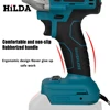 HILDA 21V Blue Electric Impact Wrench Rechargeable Brushless 3/4 Socket Wrench Cordless Without Battery 3